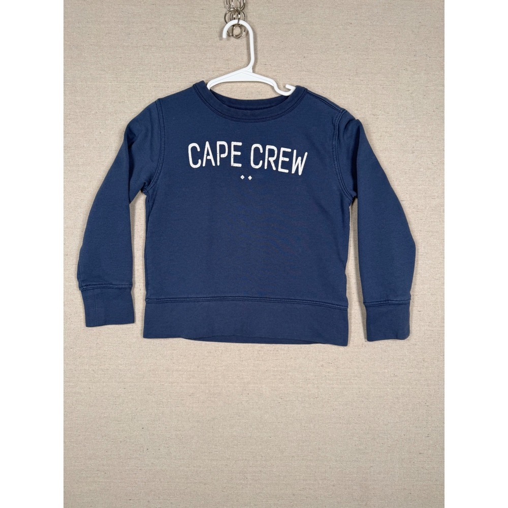 Crewcuts J.Crew Boys Navy Blue Cape Crew Graphic Sweatshirt XS 4-5